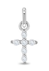 wonderful clear cubic zirconia cross sterling silver baby charm